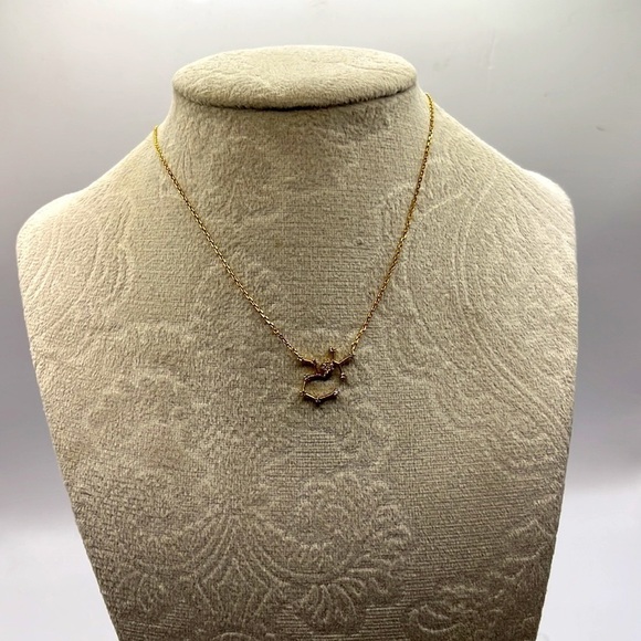 Sagittarius The Archer Zodiac Goldtone Necklace with Rhinestones Nov 22-Dec 21. - Picture 10 of 12